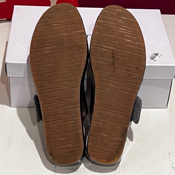 Calvin Klein Mirror Metallic Pewter Women's Sandals - Picture 8 of 9